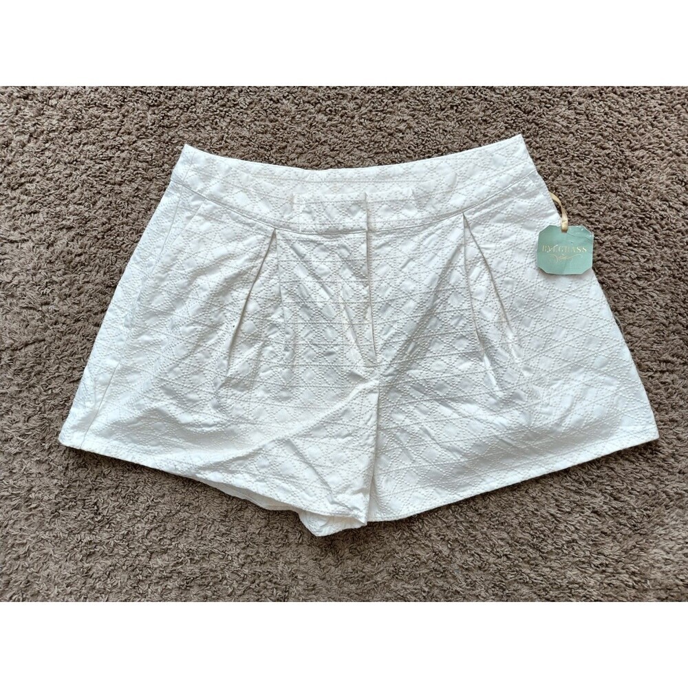 Rye Grass Pleated Shorts Sz 14 Beige Embroidered Quilted Quiet Luxury Euro Prep